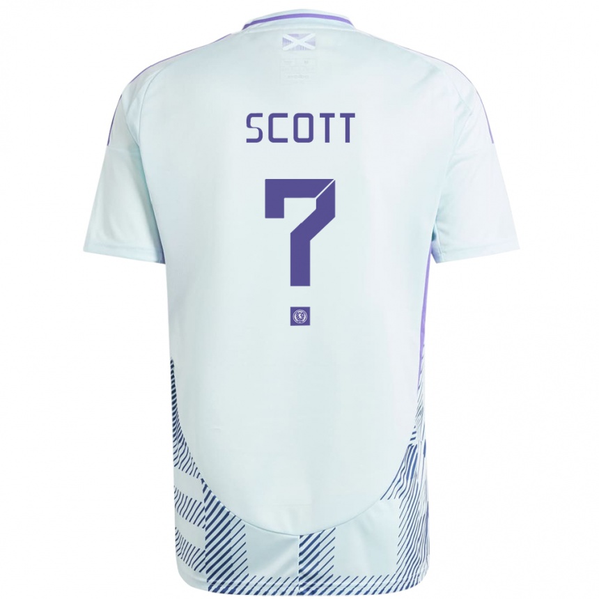 Niño Fútbol Camiseta Escocia Cameron Scott #0 Azul Menta Claro 2ª Equipación 24-26 Perú