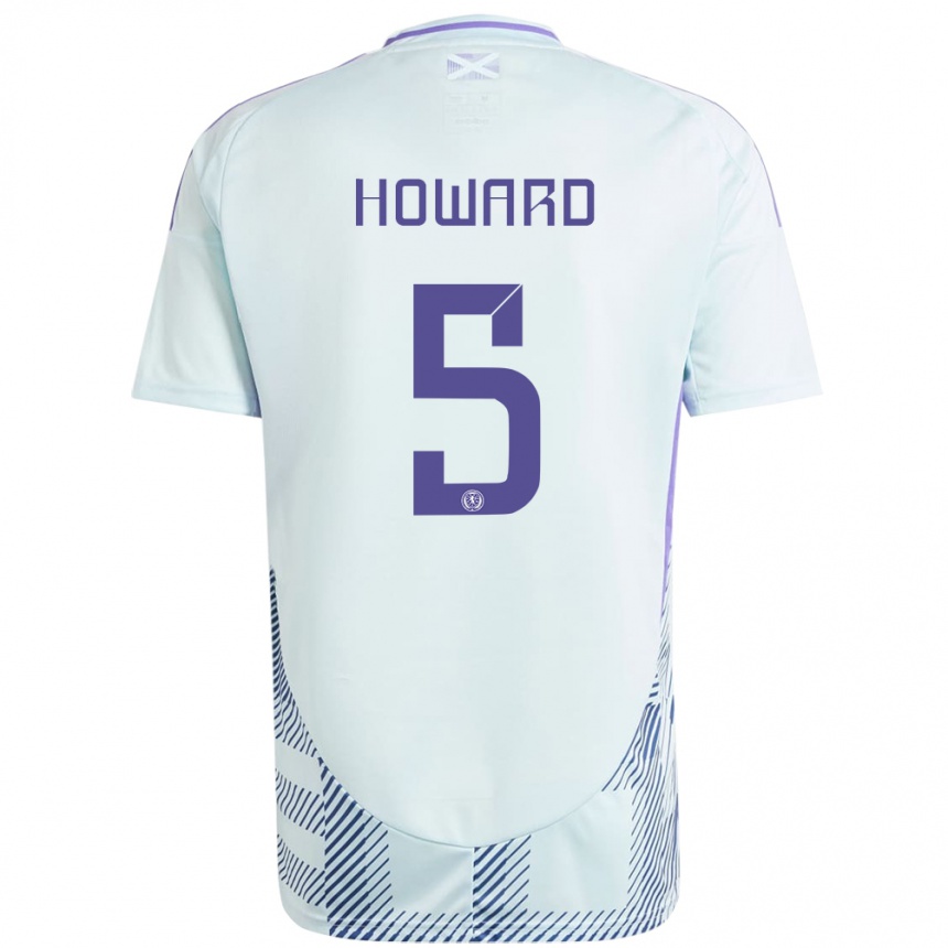 Niño Fútbol Camiseta Escocia Sophie Howard #5 Azul Menta Claro 2ª Equipación 24-26 Perú