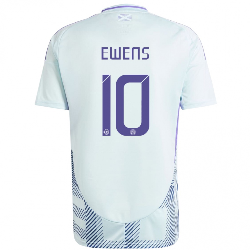 Niño Fútbol Camiseta Escocia Sarah Ewens #10 Azul Menta Claro 2ª Equipación 24-26 Perú