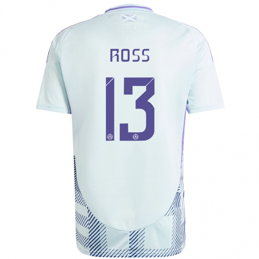 Niño Fútbol Camiseta Escocia Jane Ross #13 Azul Menta Claro 2ª Equipación 24-26 Perú