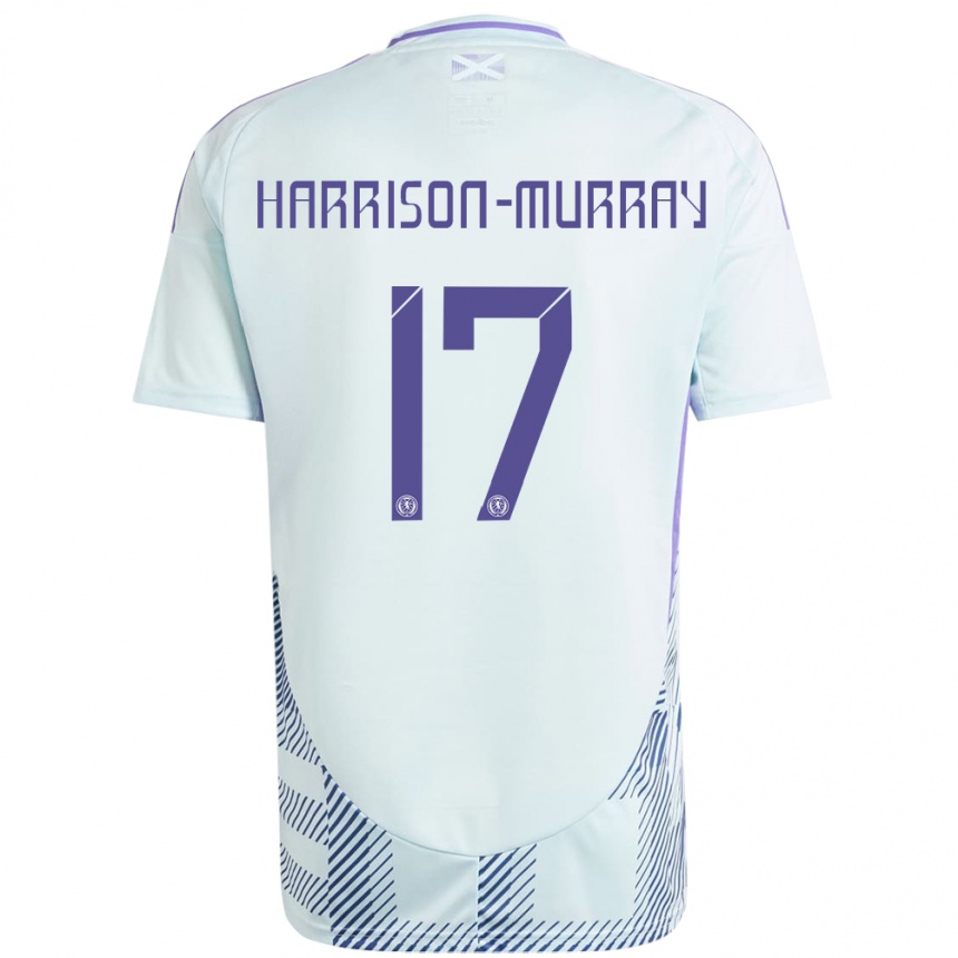 Niño Fútbol Camiseta Escocia Christie Harrison-Murray #17 Azul Menta Claro 2ª Equipación 24-26 Perú