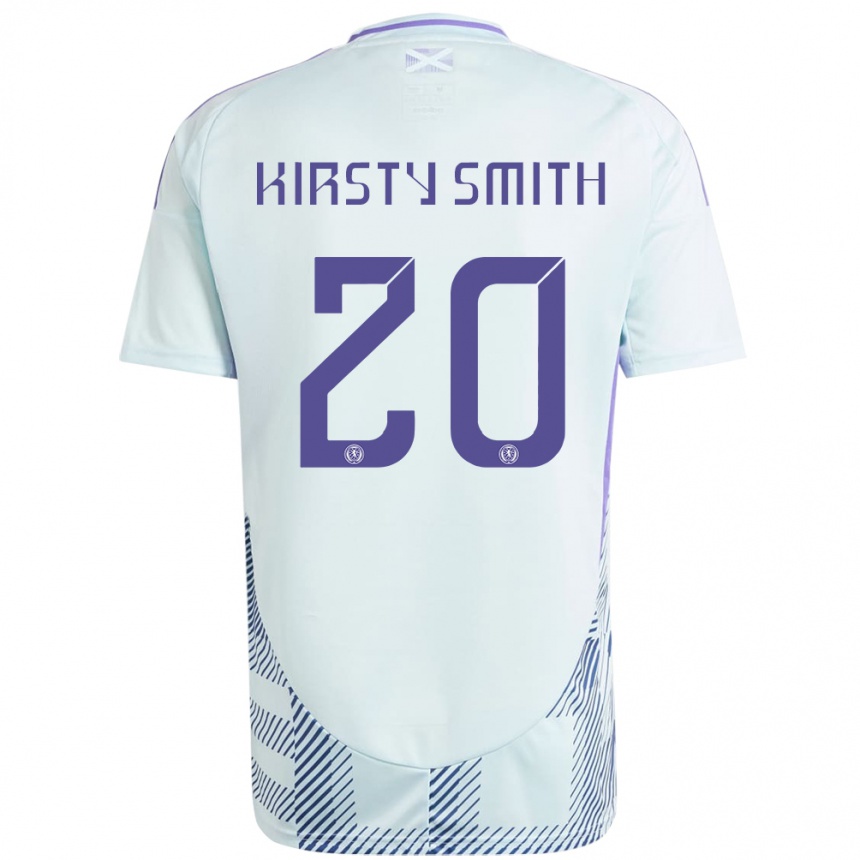 Niño Fútbol Camiseta Escocia Kirsty Smith #20 Azul Menta Claro 2ª Equipación 24-26 Perú