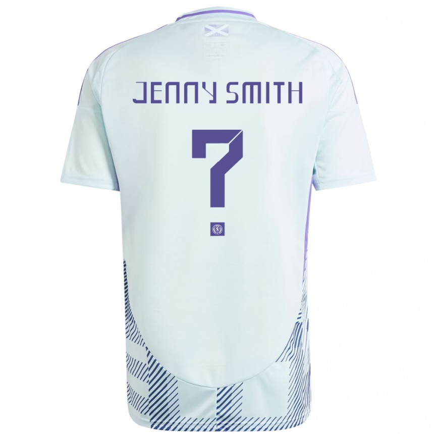 Niño Fútbol Camiseta Escocia Jenny Smith #0 Azul Menta Claro 2ª Equipación 24-26 Perú