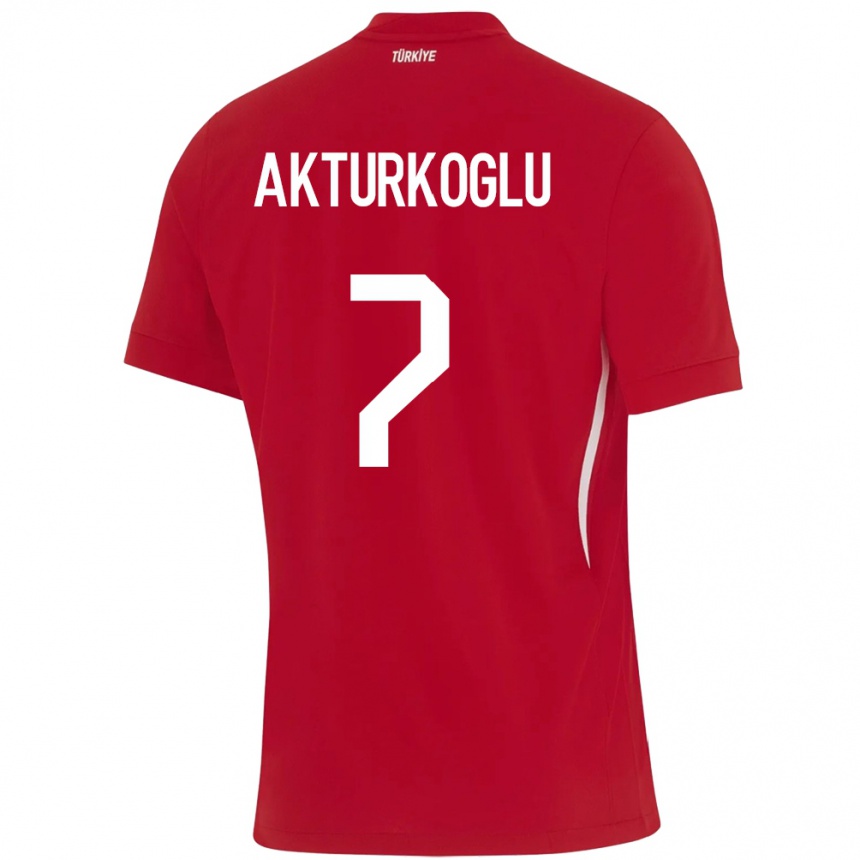 Niño Fútbol Camiseta Turquía Kerem Aktürkoğlu #7 Rojo 2ª Equipación 24-26 Perú