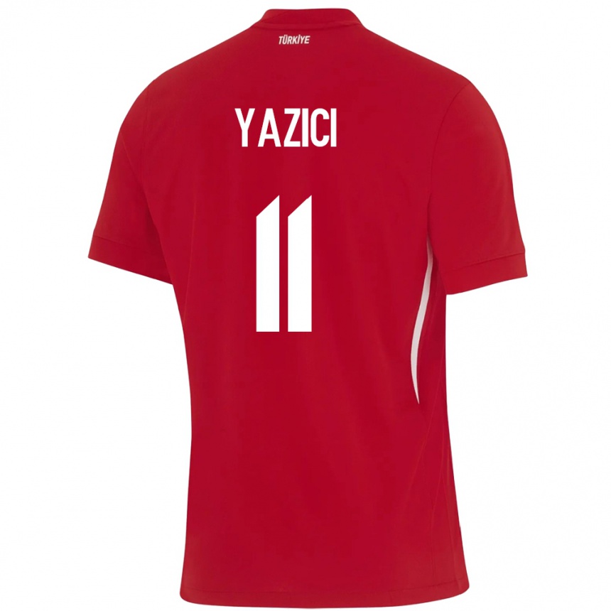 Niño Fútbol Camiseta Turquía Yusuf Yazıcı #11 Rojo 2ª Equipación 24-26 Perú