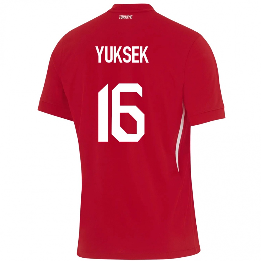 Niño Fútbol Camiseta Turquía İsmail Yüksek #16 Rojo 2ª Equipación 24-26 Perú