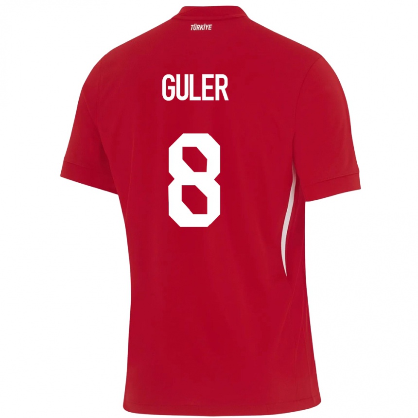 Niño Fútbol Camiseta Turquía Arda Güler #8 Rojo 2ª Equipación 24-26 Perú