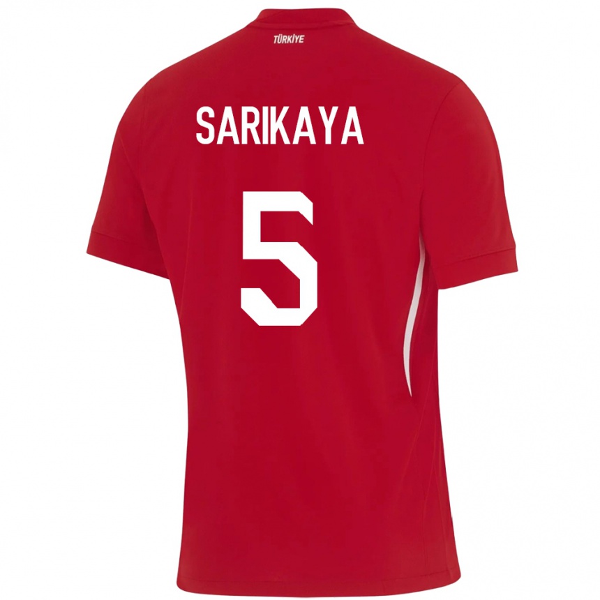 Niño Fútbol Camiseta Turquía Efe Sarıkaya #5 Rojo 2ª Equipación 24-26 Perú