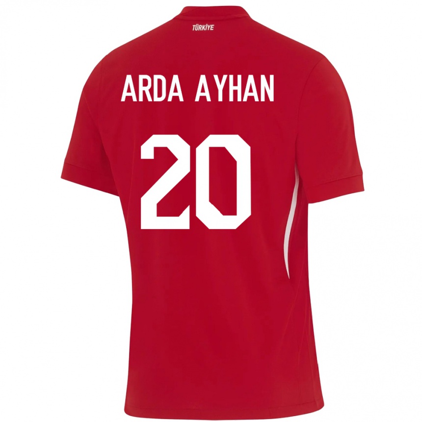 Niño Fútbol Camiseta Turquía Murat Arda Ayhan #20 Rojo 2ª Equipación 24-26 Perú