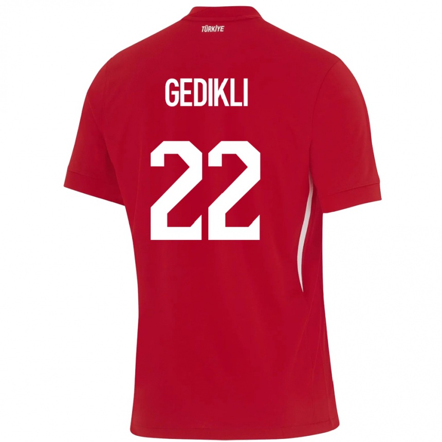 Niño Fútbol Camiseta Turquía Berkant Gedikli #22 Rojo 2ª Equipación 24-26 Perú