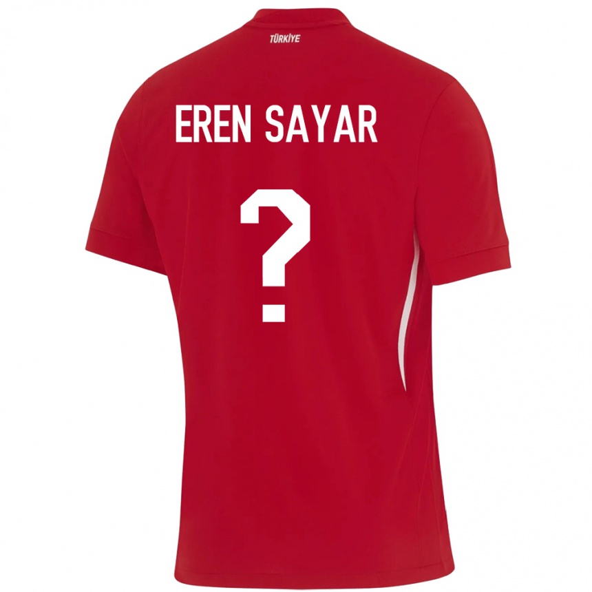 Niño Fútbol Camiseta Turquía Emin Eren Sayar #0 Rojo 2ª Equipación 24-26 Perú