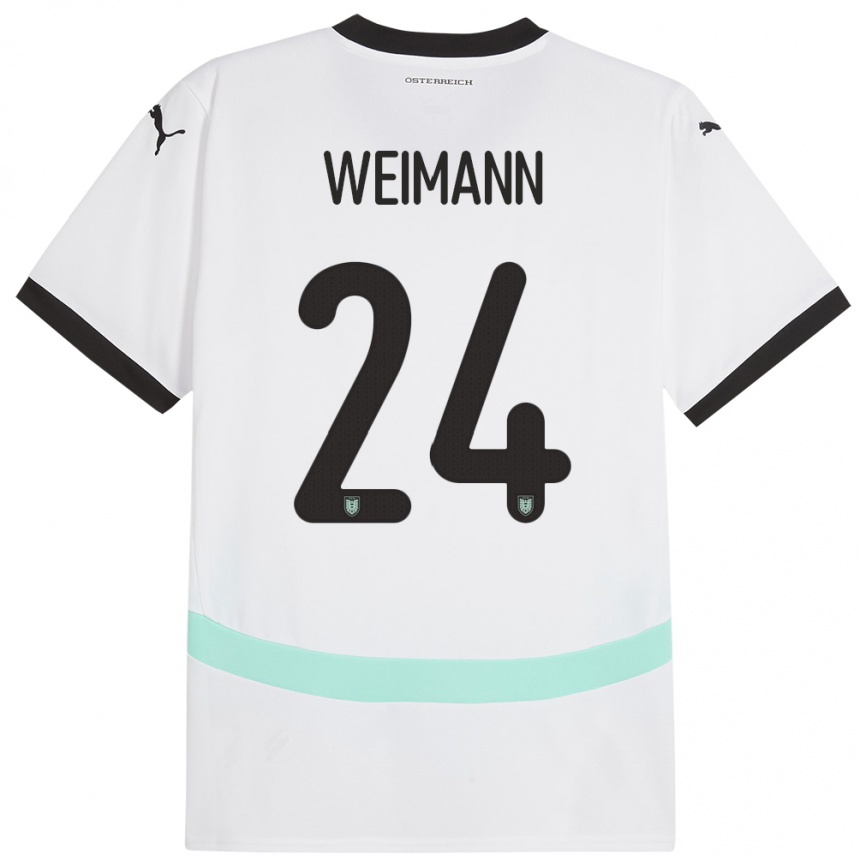 Niño Fútbol Camiseta Austria Andreas Weimann #24 Blanco 2ª Equipación 24-26 Perú