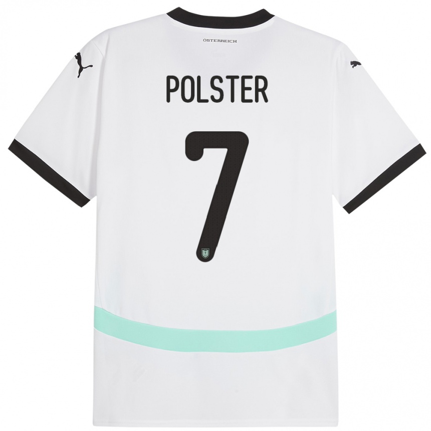 Niño Fútbol Camiseta Austria Manuel Polster #7 Blanco 2ª Equipación 24-26 Perú