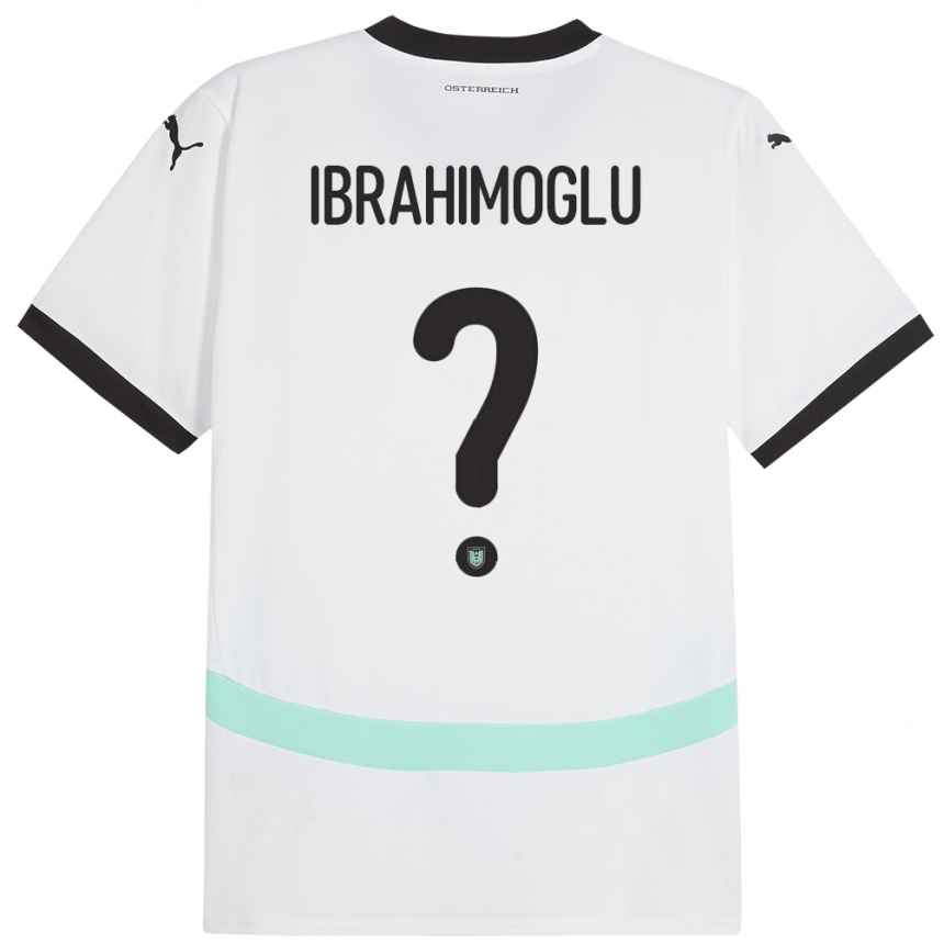 Niño Fútbol Camiseta Austria Mücahit Ibrahimoglu #0 Blanco 2ª Equipación 24-26 Perú