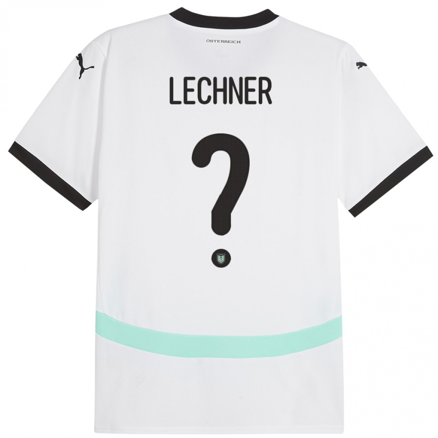 Niño Fútbol Camiseta Austria Dominik Lechner #0 Blanco 2ª Equipación 24-26 Perú