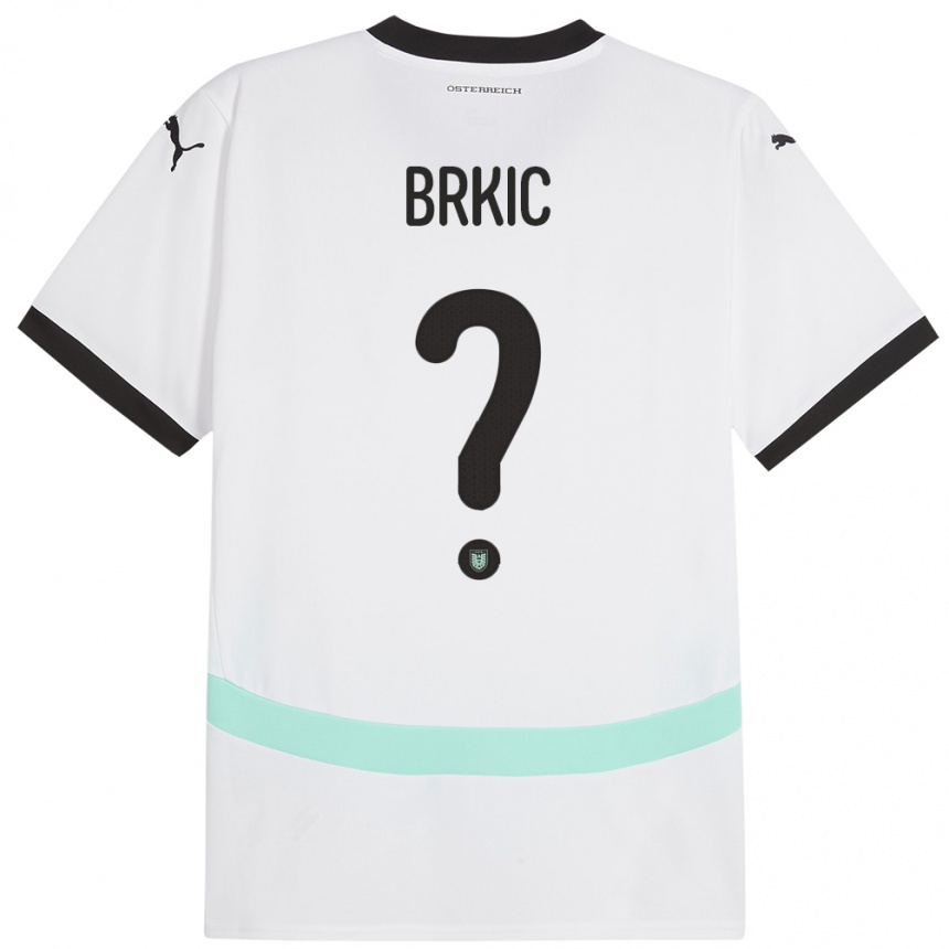 Niño Fútbol Camiseta Austria Tarik Brkic #0 Blanco 2ª Equipación 24-26 Perú