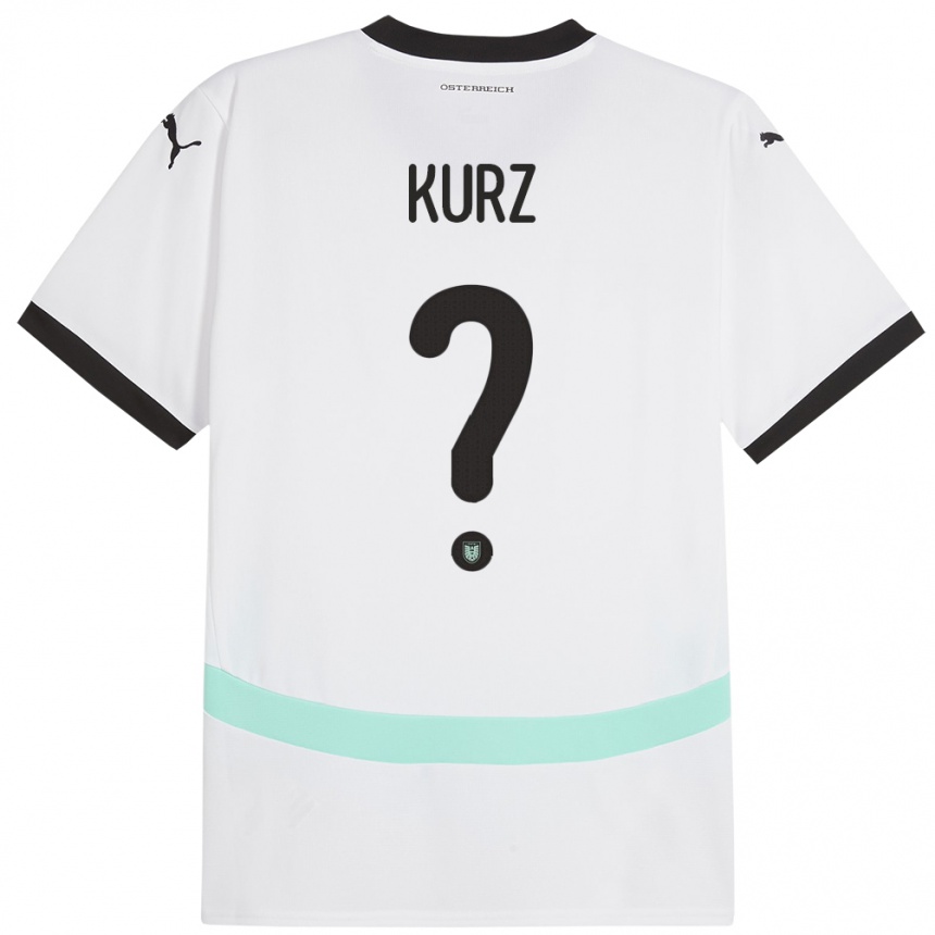 Niño Fútbol Camiseta Austria Marcel Kurz #0 Blanco 2ª Equipación 24-26 Perú