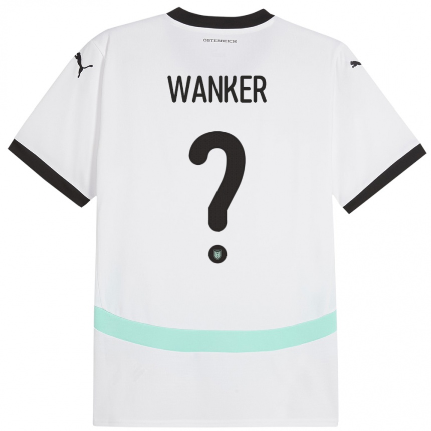 Niño Fútbol Camiseta Austria Jakob Wanker #0 Blanco 2ª Equipación 24-26 Perú