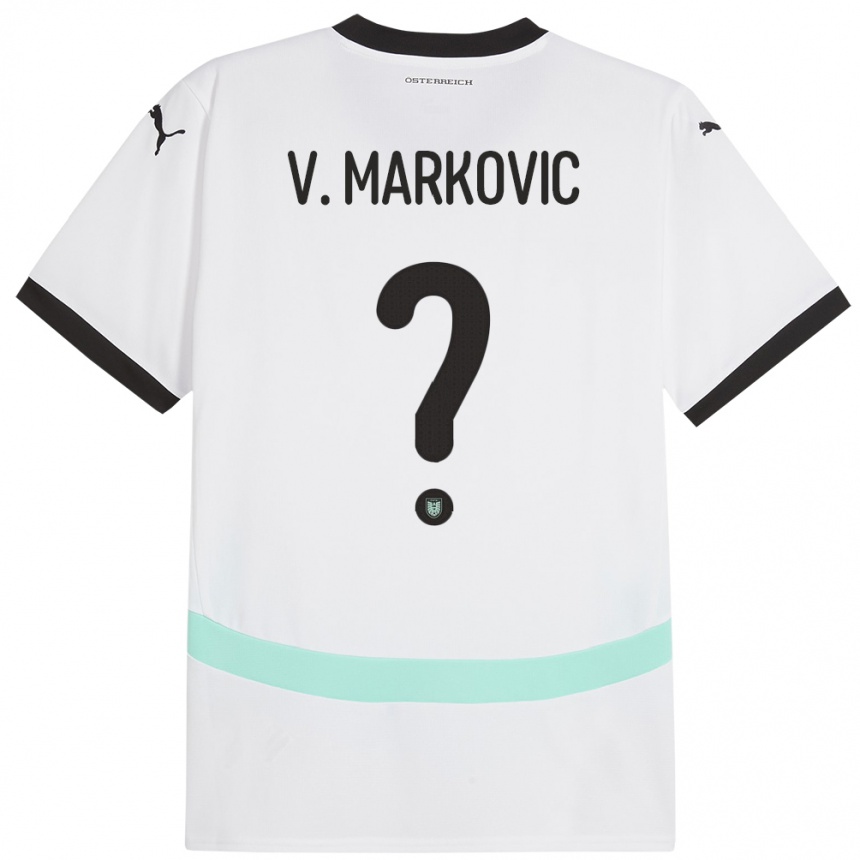 Niño Fútbol Camiseta Austria Vasilije Markovic #0 Blanco 2ª Equipación 24-26 Perú