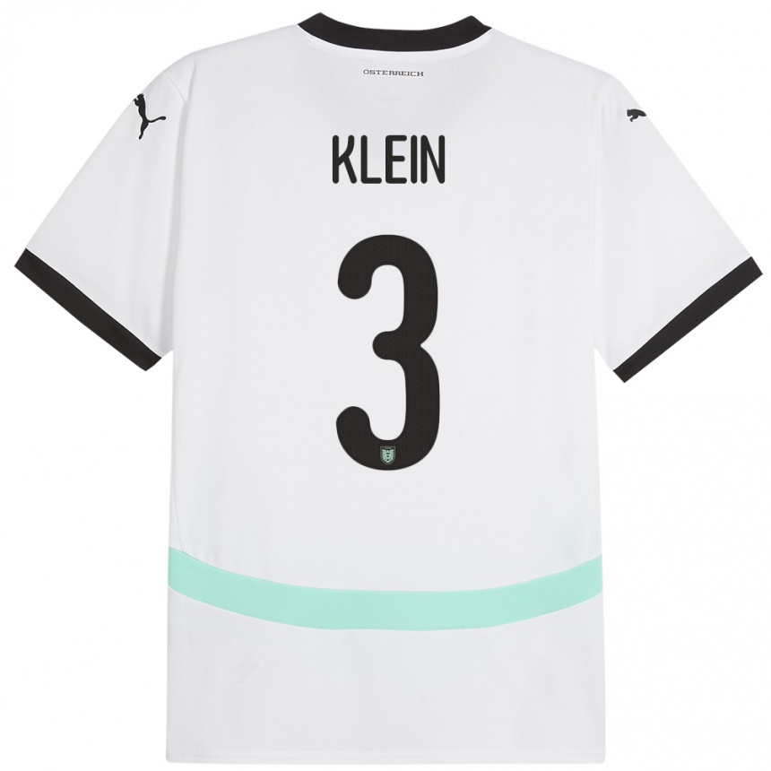 Niño Fútbol Camiseta Austria Jennifer Klein #3 Blanco 2ª Equipación 24-26 Perú