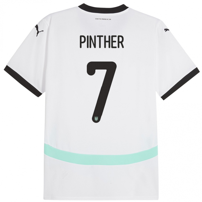 Niño Fútbol Camiseta Austria Viktoria Pinther #7 Blanco 2ª Equipación 24-26 Perú