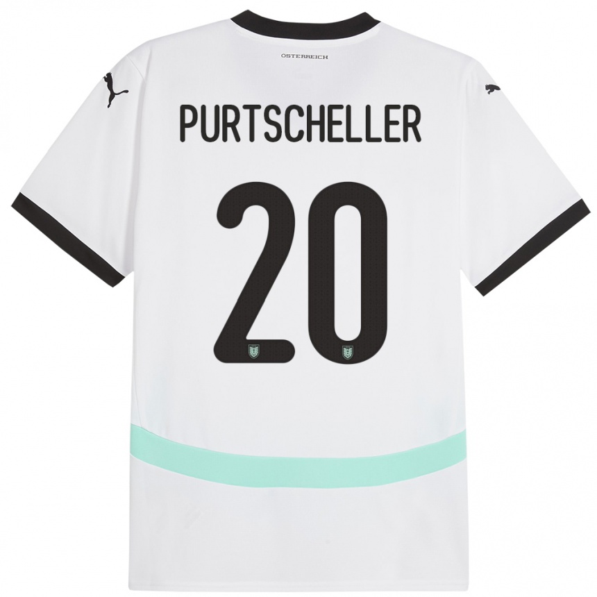 Niño Fútbol Camiseta Austria Lilli Purtscheller #20 Blanco 2ª Equipación 24-26 Perú