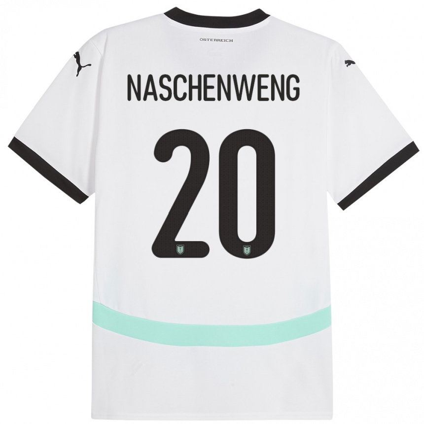 Niño Fútbol Camiseta Austria Katharina Naschenweng #20 Blanco 2ª Equipación 24-26 Perú