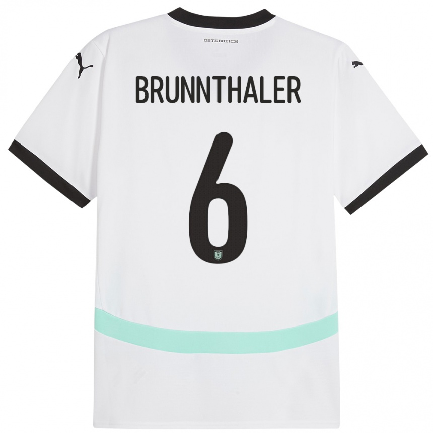 Niño Fútbol Camiseta Austria Melanie Brunnthaler #6 Blanco 2ª Equipación 24-26 Perú