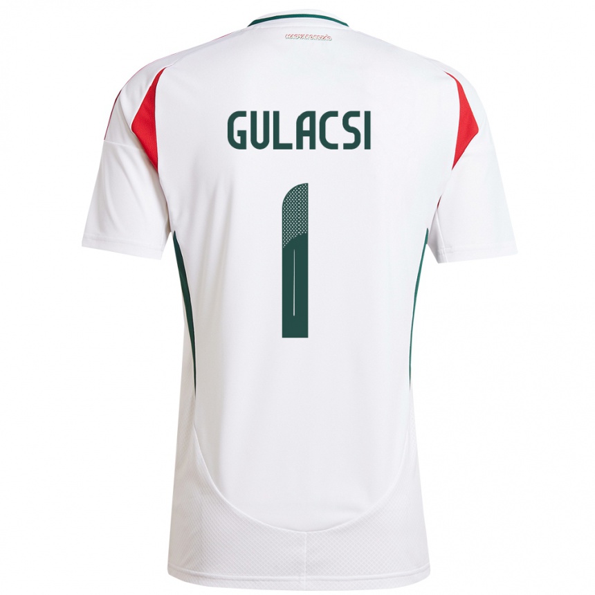 Niño Fútbol Camiseta Hungría Péter Gulácsi #1 Blanco 2ª Equipación 24-26 Perú