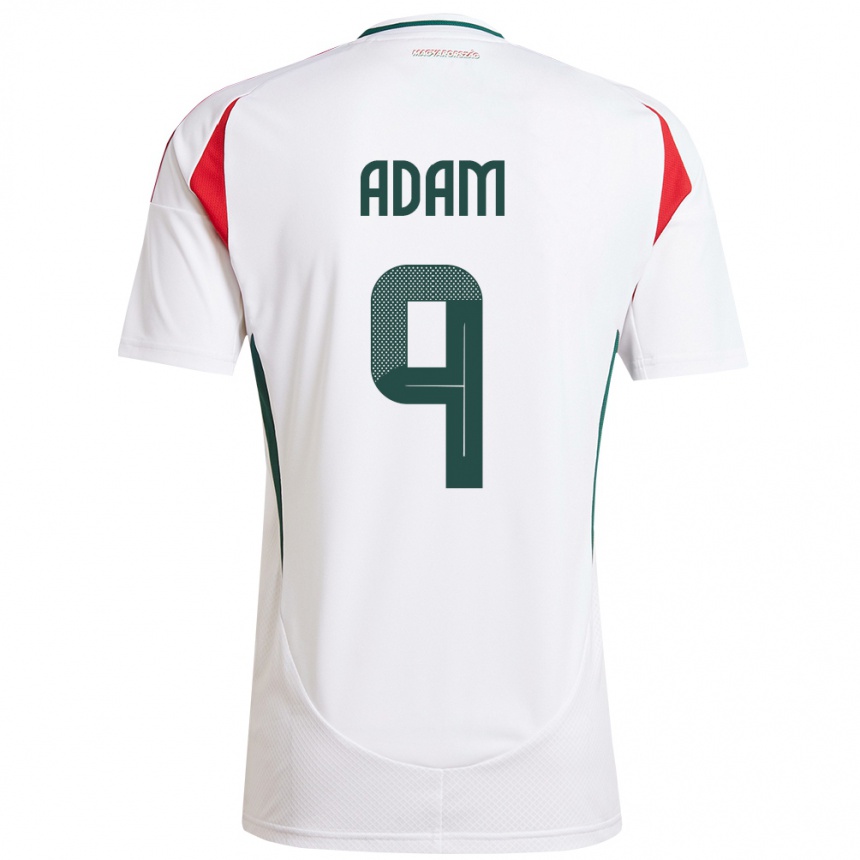 Niño Fútbol Camiseta Hungría Martin Ádám #9 Blanco 2ª Equipación 24-26 Perú