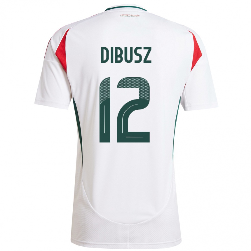 Niño Fútbol Camiseta Hungría Dénes Dibusz #12 Blanco 2ª Equipación 24-26 Perú