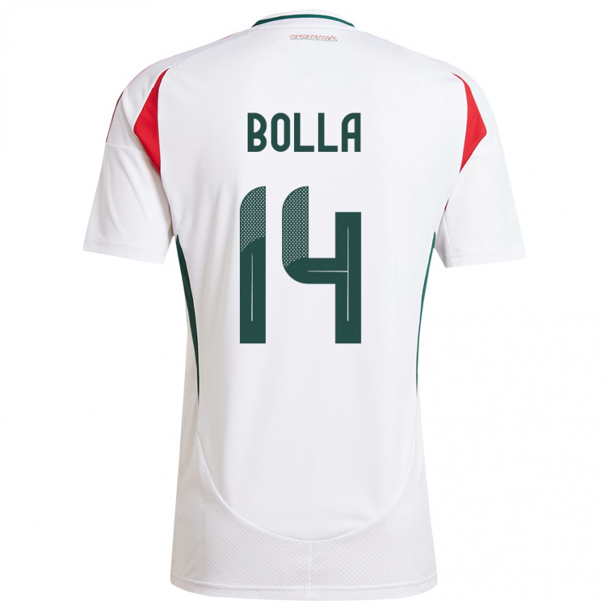 Niño Fútbol Camiseta Hungría Bendegúz Bolla #14 Blanco 2ª Equipación 24-26 Perú