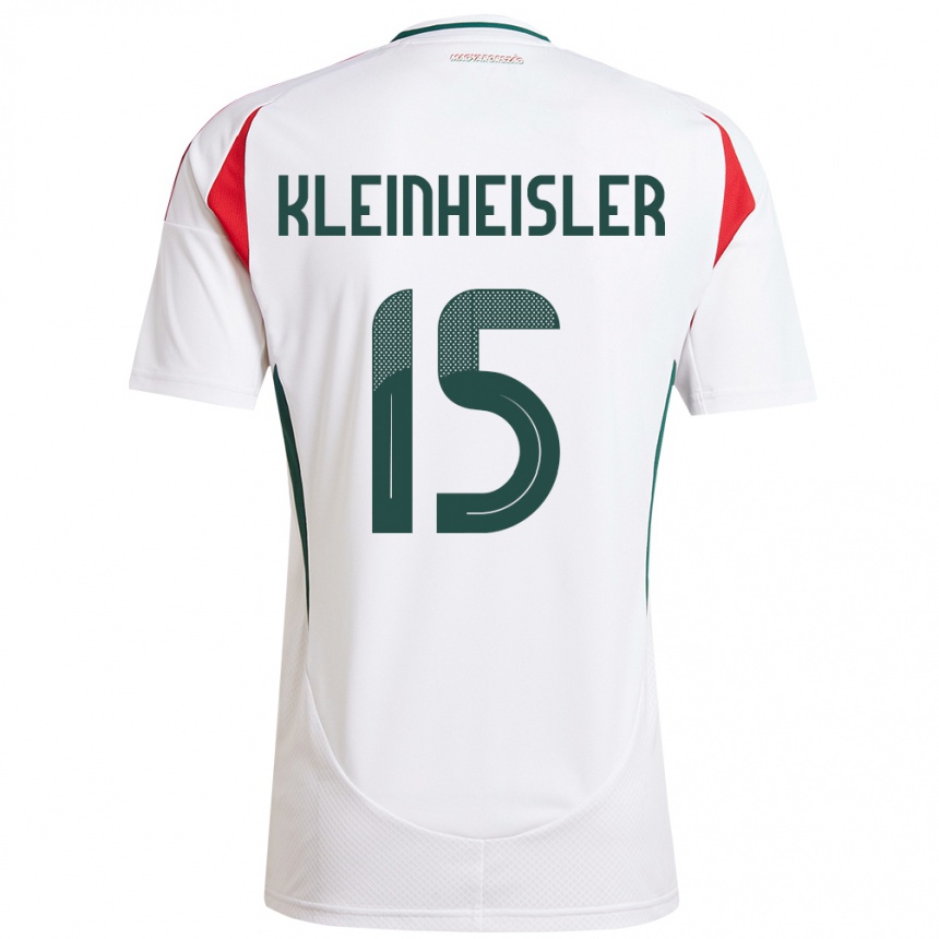 Niño Fútbol Camiseta Hungría László Kleinheisler #15 Blanco 2ª Equipación 24-26 Perú