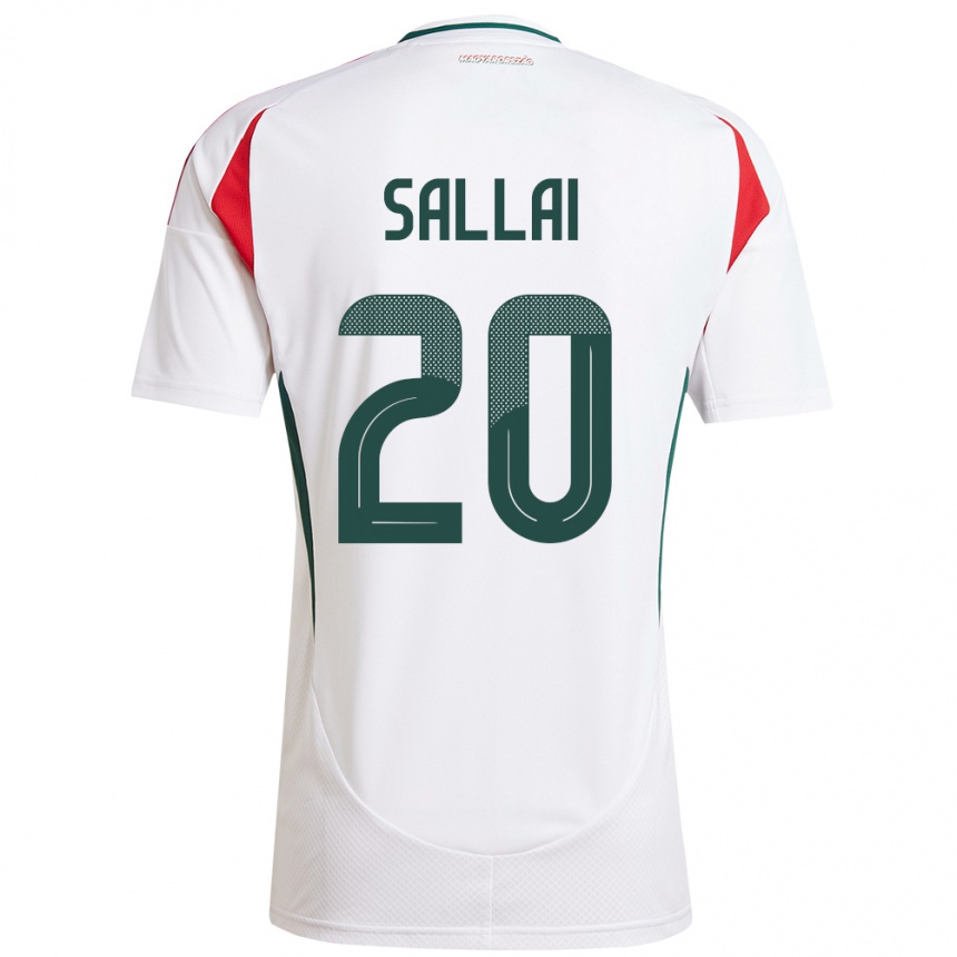 Niño Fútbol Camiseta Hungría Roland Sallai #20 Blanco 2ª Equipación 24-26 Perú