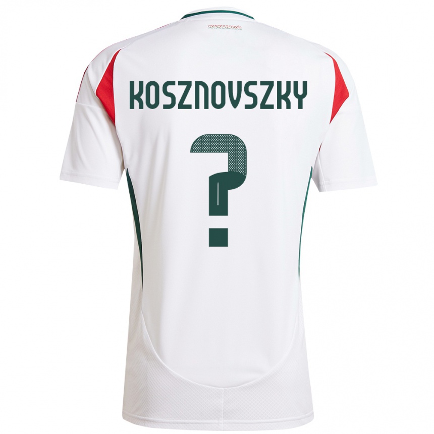 Niño Fútbol Camiseta Hungría Márk Kosznovszky #0 Blanco 2ª Equipación 24-26 Perú