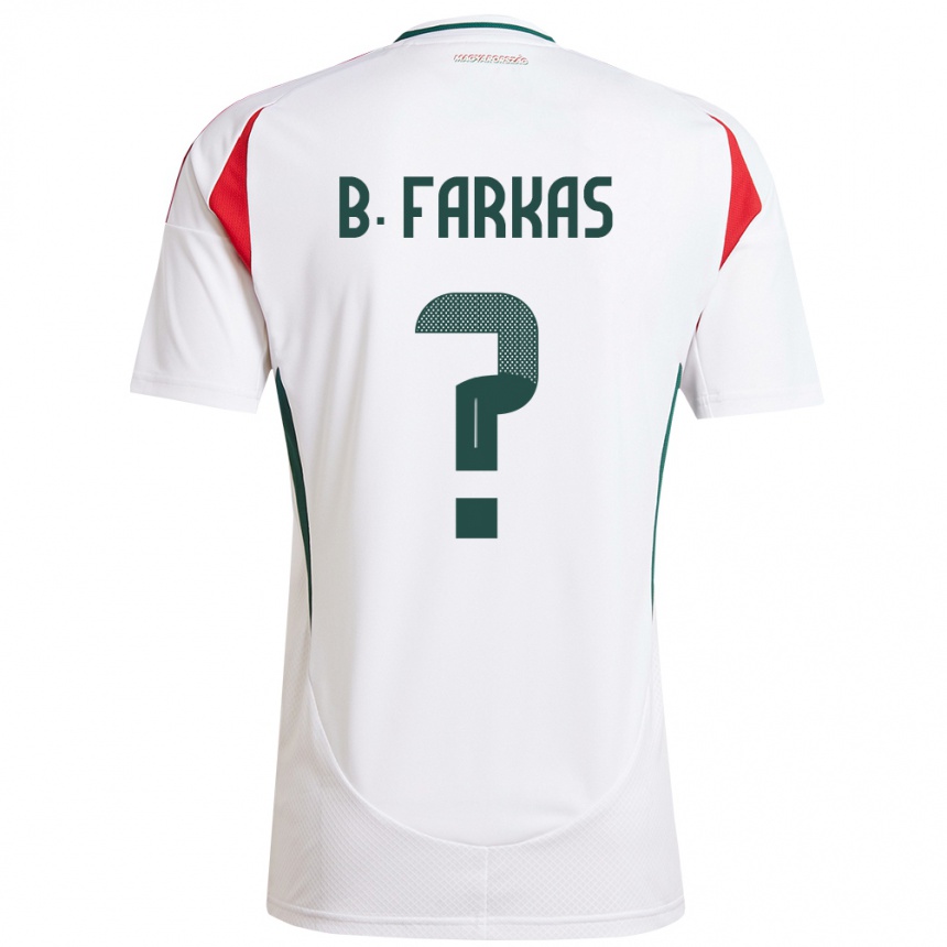 Niño Fútbol Camiseta Hungría Bendegúz Farkas #0 Blanco 2ª Equipación 24-26 Perú