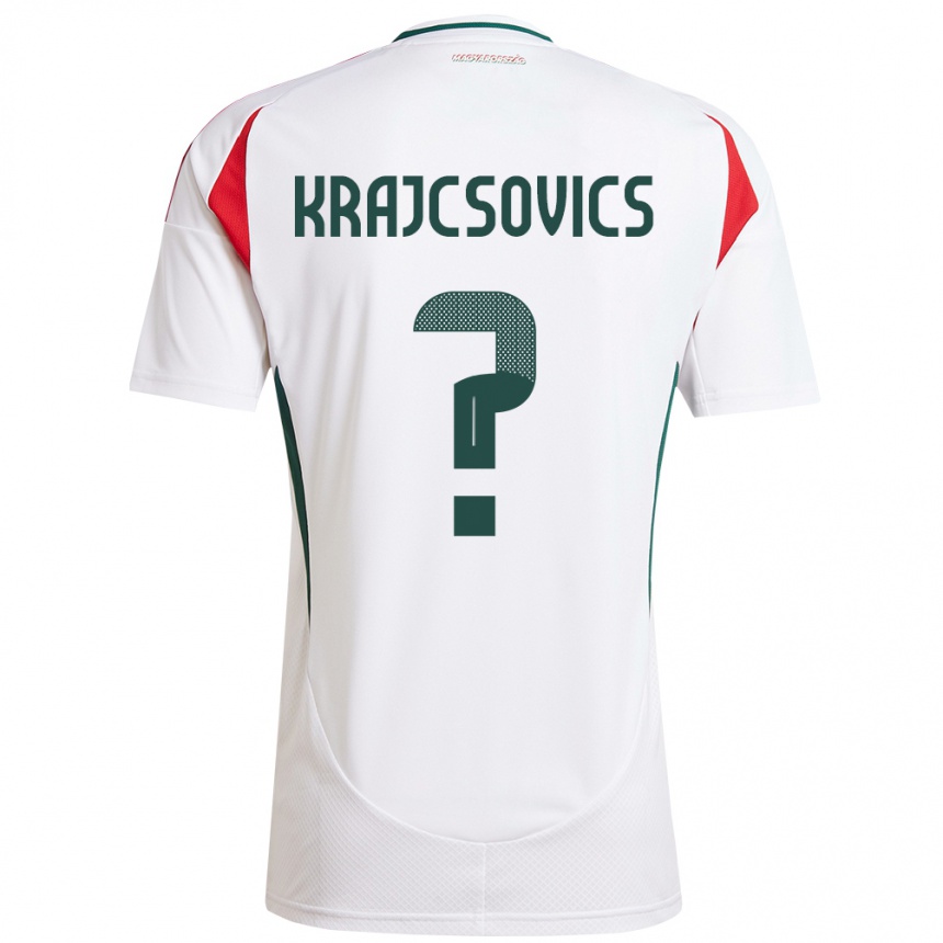 Niño Fútbol Camiseta Hungría Ábel Krajcsovics #0 Blanco 2ª Equipación 24-26 Perú