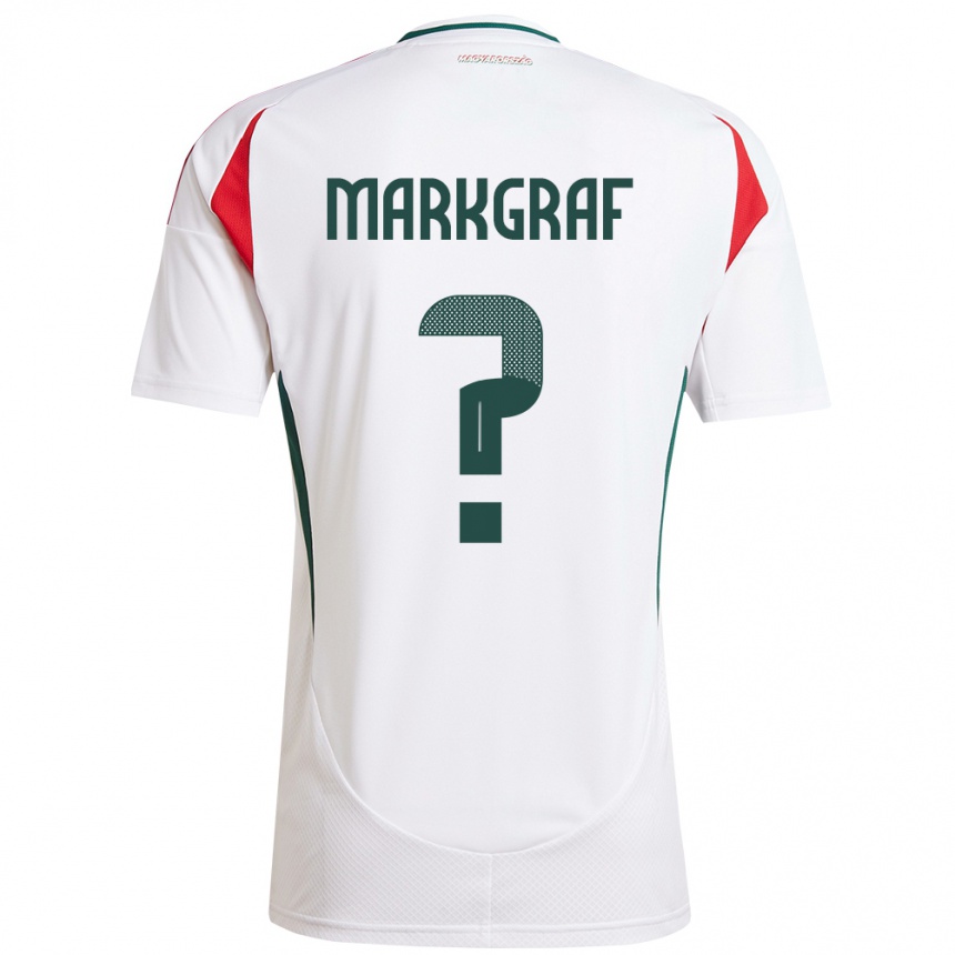 Niño Fútbol Camiseta Hungría Ákos Markgráf #0 Blanco 2ª Equipación 24-26 Perú