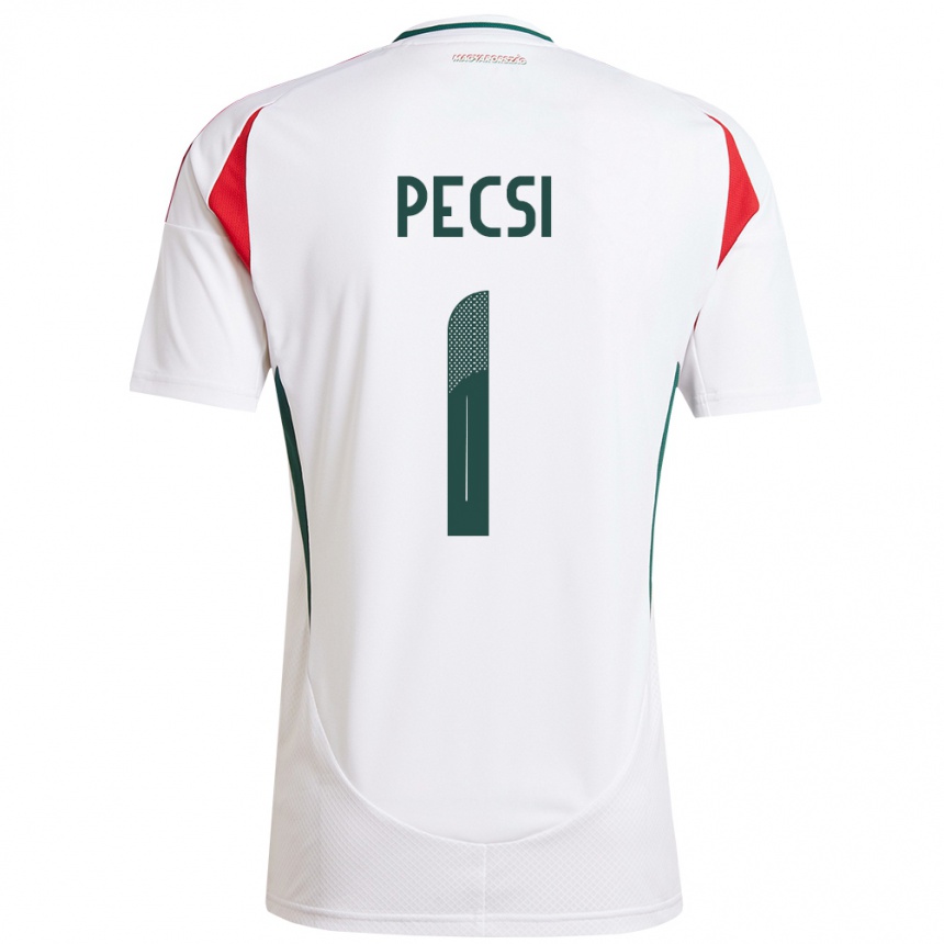 Niño Fútbol Camiseta Hungría Ármin Pécsi #1 Blanco 2ª Equipación 24-26 Perú