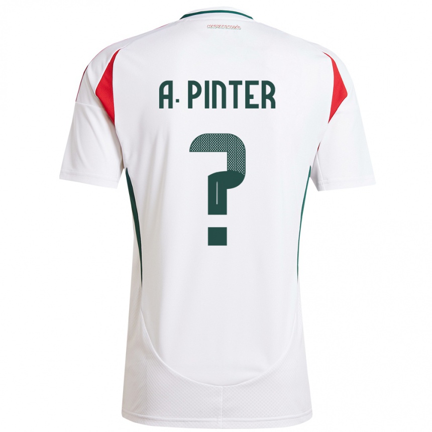 Niño Fútbol Camiseta Hungría Attila Pintér #0 Blanco 2ª Equipación 24-26 Perú