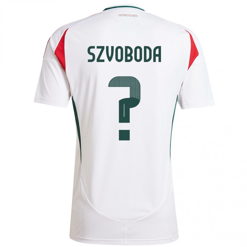 Niño Fútbol Camiseta Hungría Dániel Szvoboda #0 Blanco 2ª Equipación 24-26 Perú