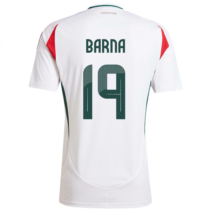 Niño Fútbol Camiseta Hungría Daniel Barna #19 Blanco 2ª Equipación 24-26 Perú