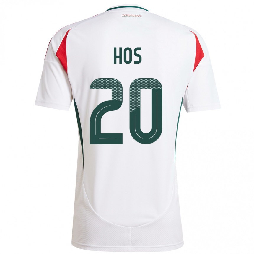 Niño Fútbol Camiseta Hungría Zsombor Hős #20 Blanco 2ª Equipación 24-26 Perú