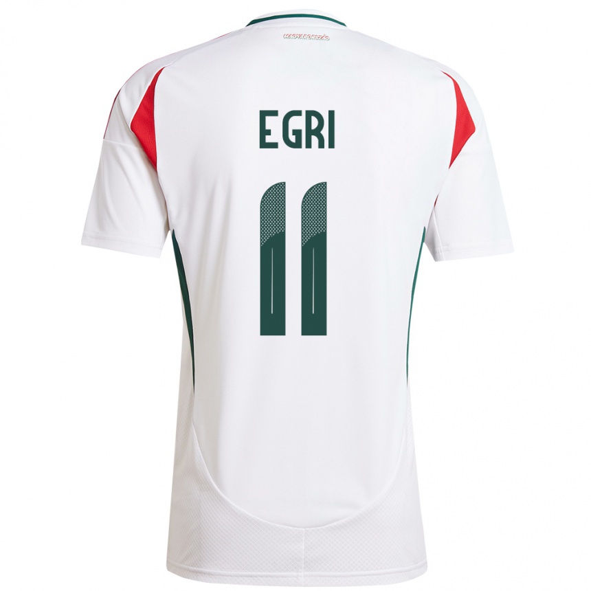 Niño Fútbol Camiseta Hungría Imre Egri #11 Blanco 2ª Equipación 24-26 Perú