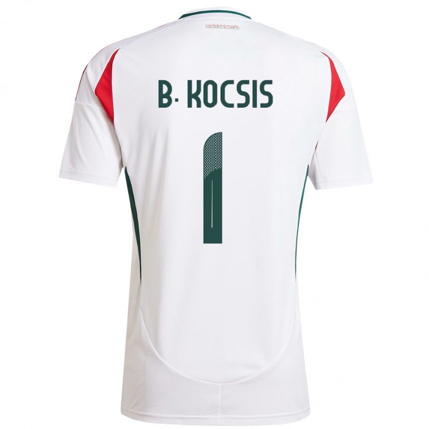 Niño Fútbol Camiseta Hungría Botond Kocsis #1 Blanco 2ª Equipación 24-26 Perú