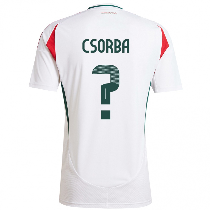 Niño Fútbol Camiseta Hungría Noel Csorba #0 Blanco 2ª Equipación 24-26 Perú