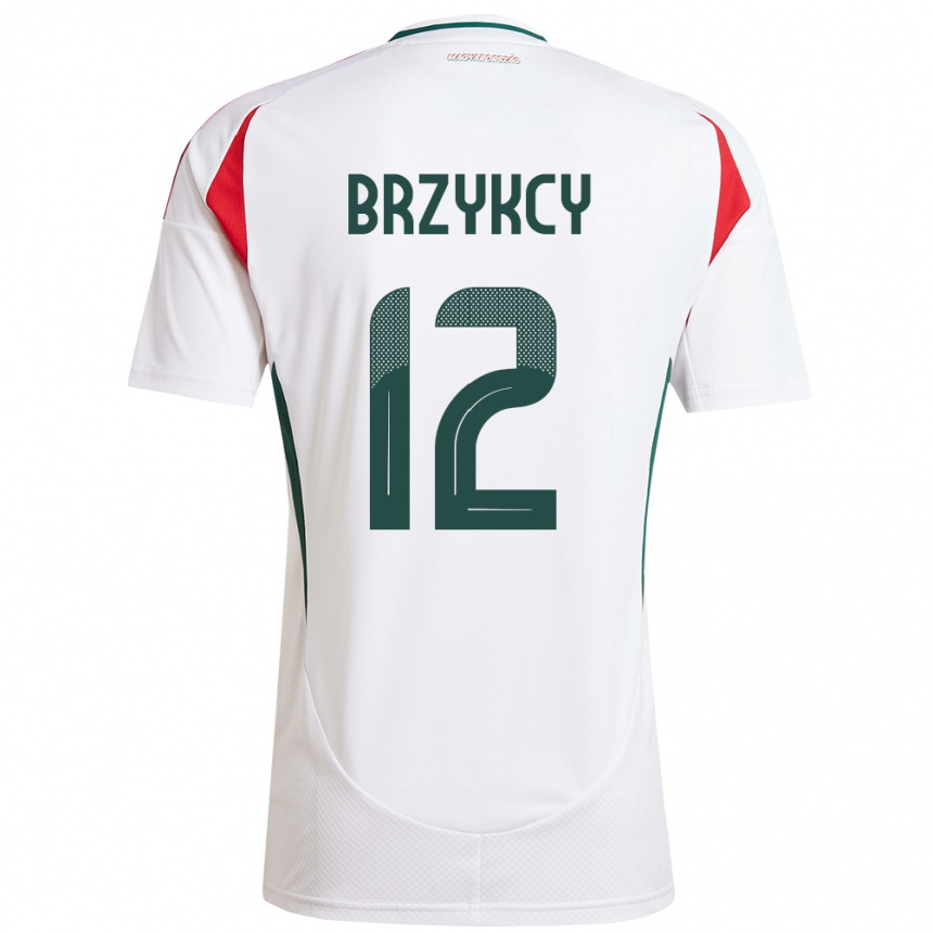 Niño Fútbol Camiseta Hungría Lauren Brzykcy #12 Blanco 2ª Equipación 24-26 Perú