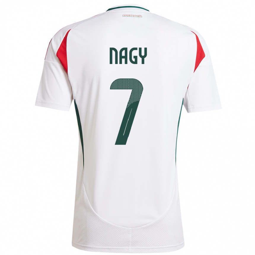 Niño Fútbol Camiseta Hungría Fanni Nagy #7 Blanco 2ª Equipación 24-26 Perú