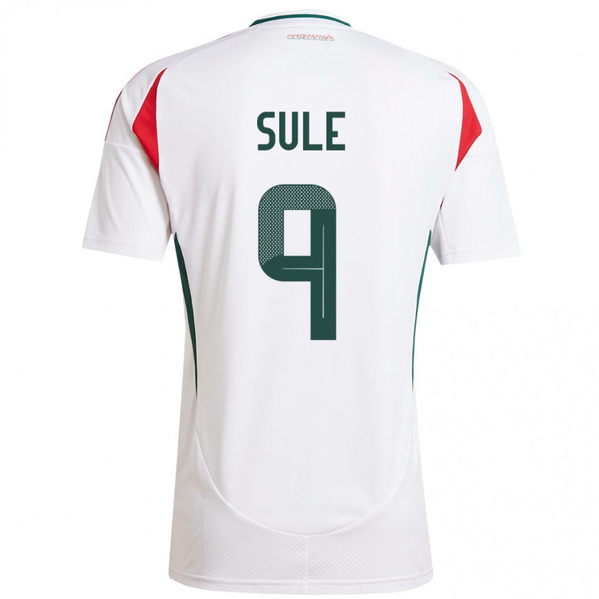 Niño Fútbol Camiseta Hungría Dóra Süle #9 Blanco 2ª Equipación 24-26 Perú