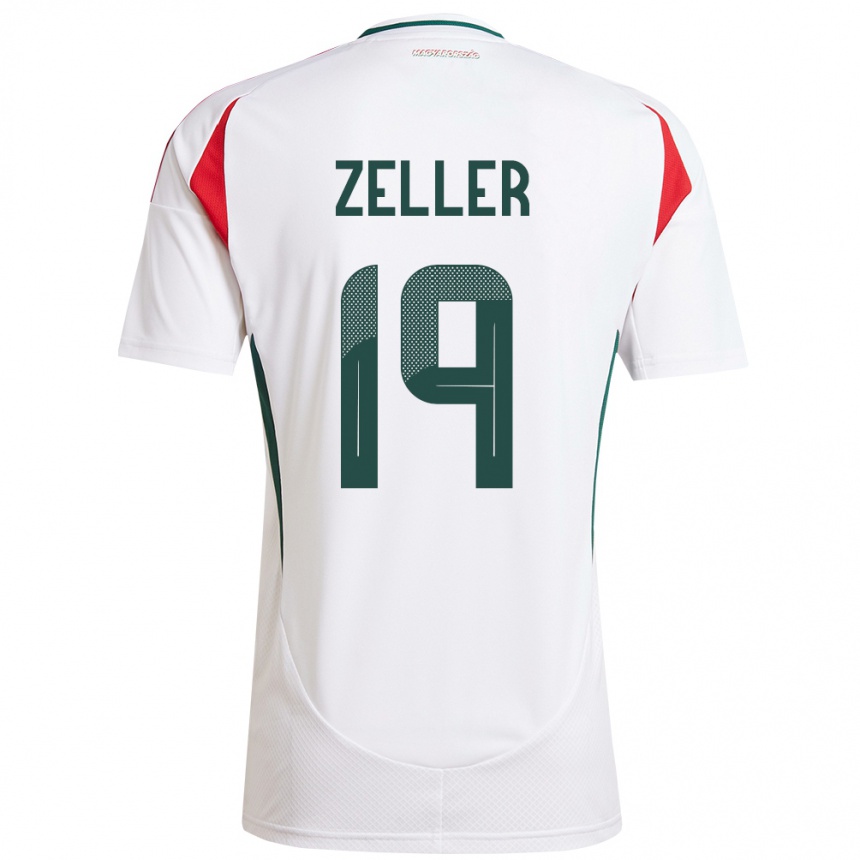 Niño Fútbol Camiseta Hungría Dóra Zeller #19 Blanco 2ª Equipación 24-26 Perú